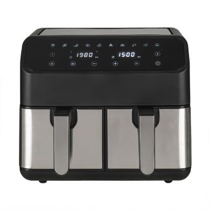 Dual door independent operation 2*4L smart 6-in-1 digital LCD display air fryer